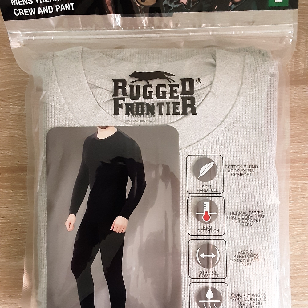 Men’s Thermal Crew in Light Gray